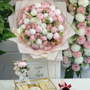 Kız İsteme Çiçeği Şakayık Pembe Buket